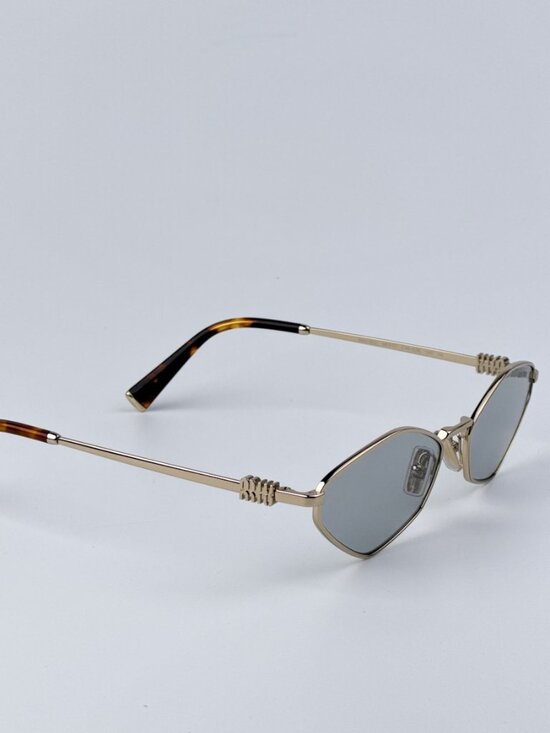 Miu Miu MU56ZS ZVN50K REGARD BRAND NEW Sunglasses Gold Grey Geometric Unisex